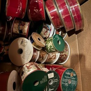 Large box of assorted ribbon